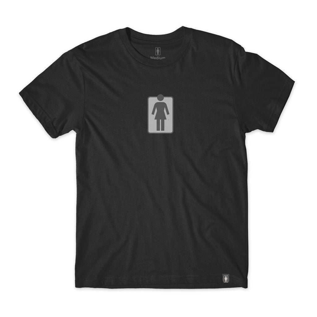 Camiseta Girl Skateboards Unboxed OG Center - Preta / Chumbo / Cinza