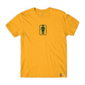 Camiseta Girl Skateboards Unboxed OG Center - Amarelo / Preto / Verde