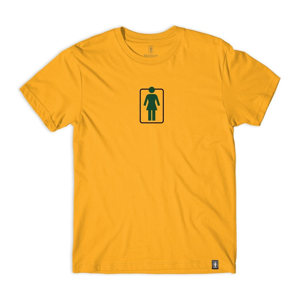 Camiseta Girl Skateboards Unboxed OG Center - Amarelo / Preto / Verde