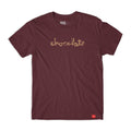 Camiseta Chocolate Skateboards Chunk - Bordo / Bege