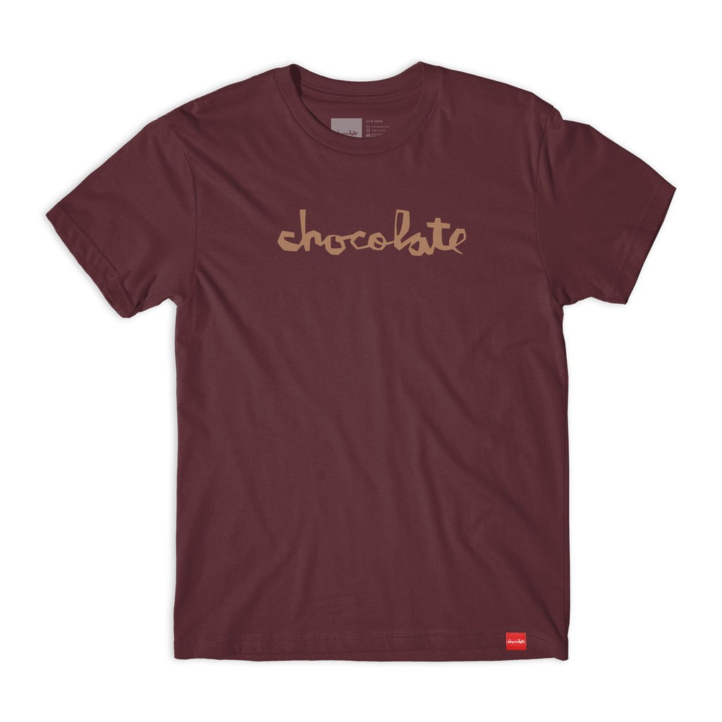 Camiseta Chocolate Skateboards Chunk - Bordo / Bege