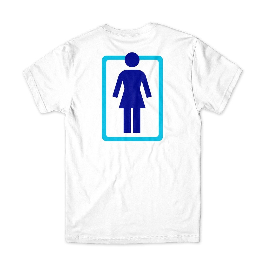 Camiseta Girl Skateboards Unboxed - Branca / Azul