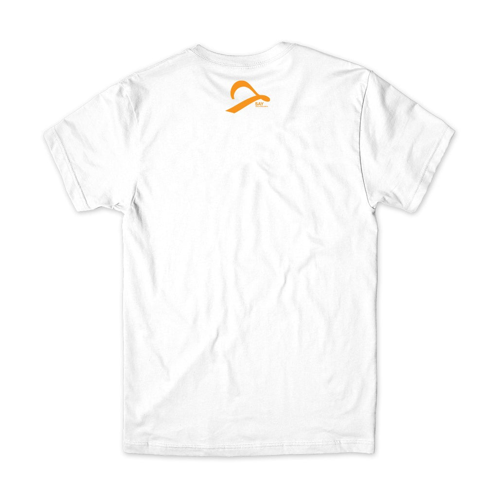 Camiseta Say Skateboards Center Traditional Changed - Branca / Laranja / Preto