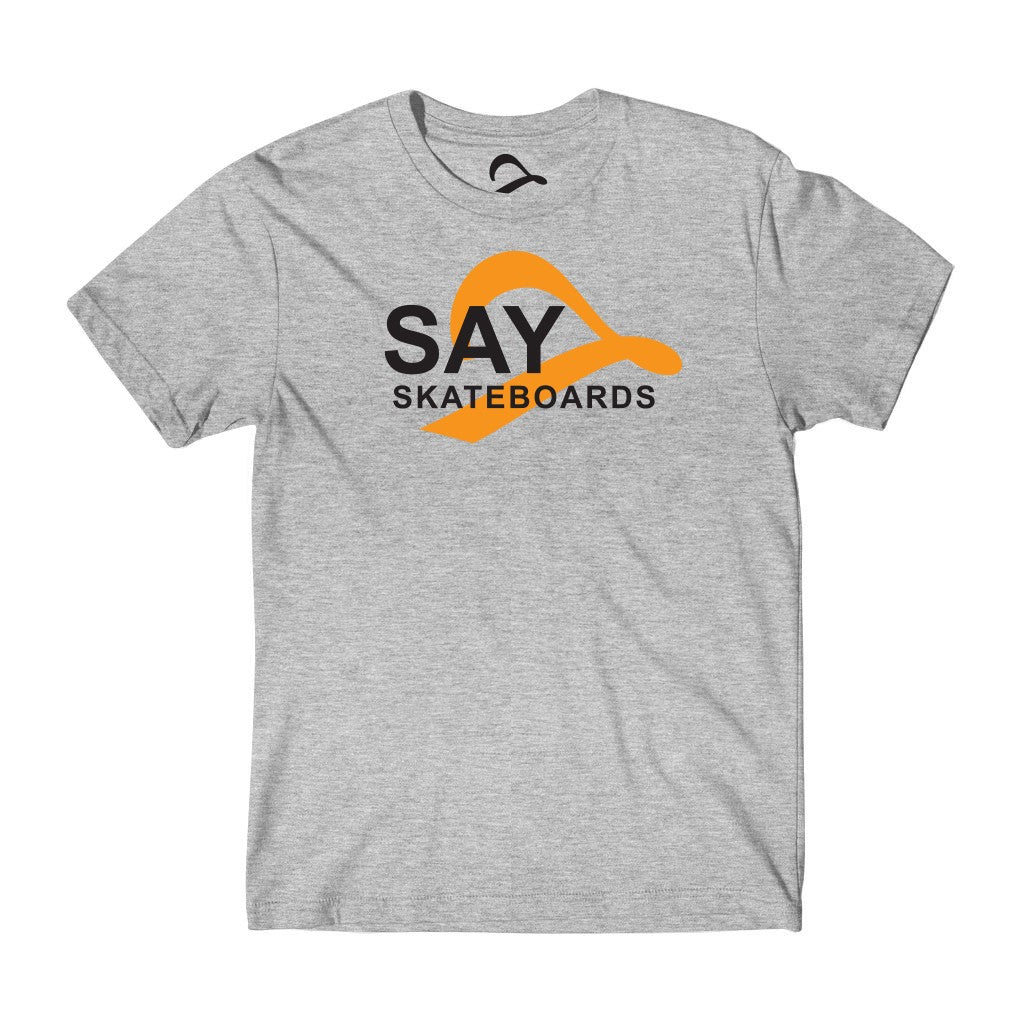 Camiseta Say Skateboards Center Traditional Changed - Cinza / Laranja / Preto