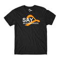 Camiseta Say Skateboards Center Traditional Changed - Preta / Laranja / Branco