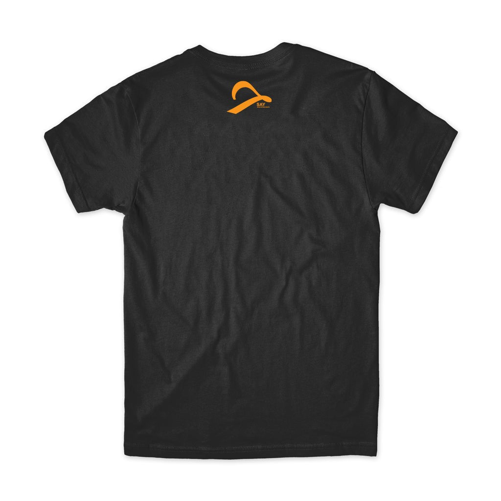 Camiseta Say Skateboards Center Traditional Changed - Preta / Laranja / Branco