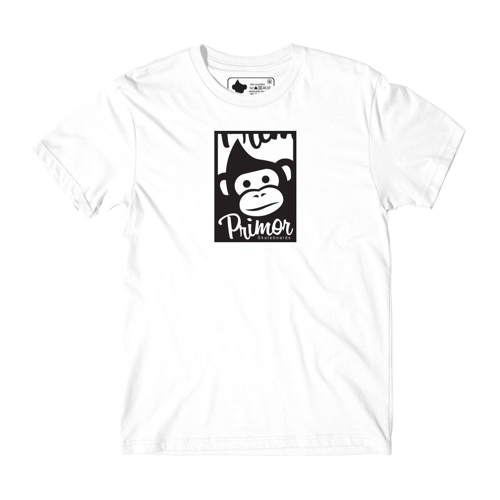 Camiseta Primor Skateboards Cut Rectangle - Branco / Preto