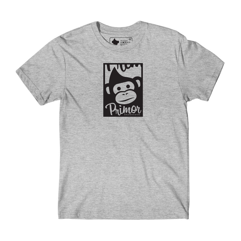 Camiseta Primor Skateboards Cut Rectangle - Cinza / Preto