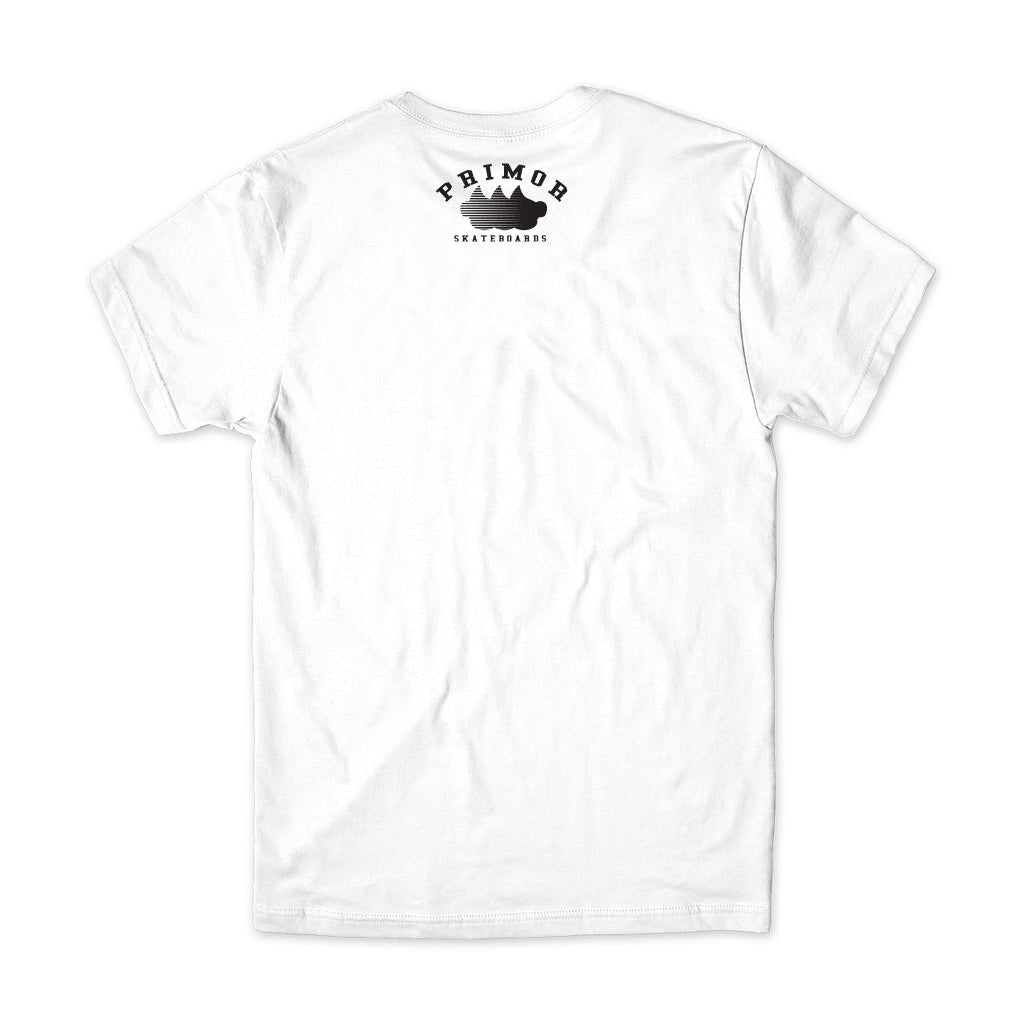 Camiseta Primor Skateboards Three Speed Head - Branco / Preto