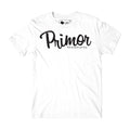 Camiseta Primor Skateboards Script - Branco / Preto