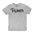 Camiseta Primor Skateboards Script - Cinza / Preto
