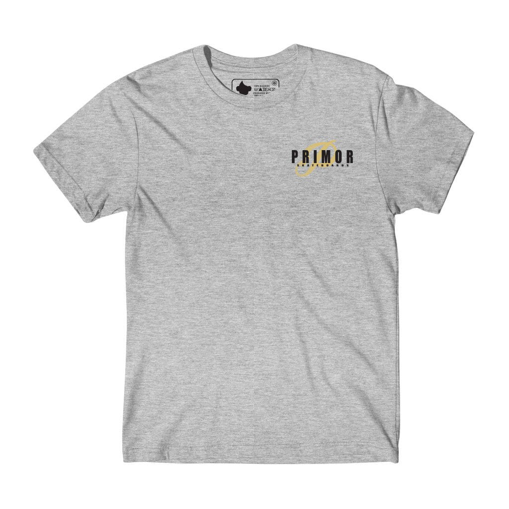 Camiseta Primor Skateboards P Speed - Cinza / Preto / Dourado