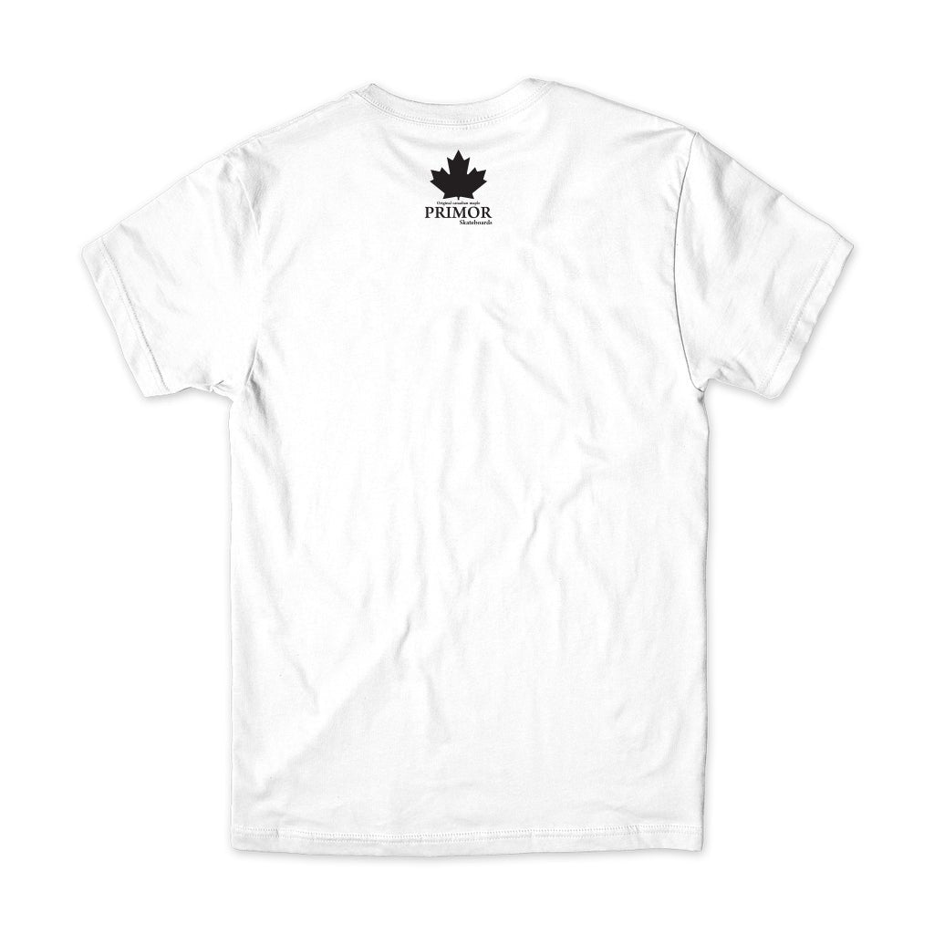 Camiseta Primor Skateboards Mask Maple - Branca / Preto