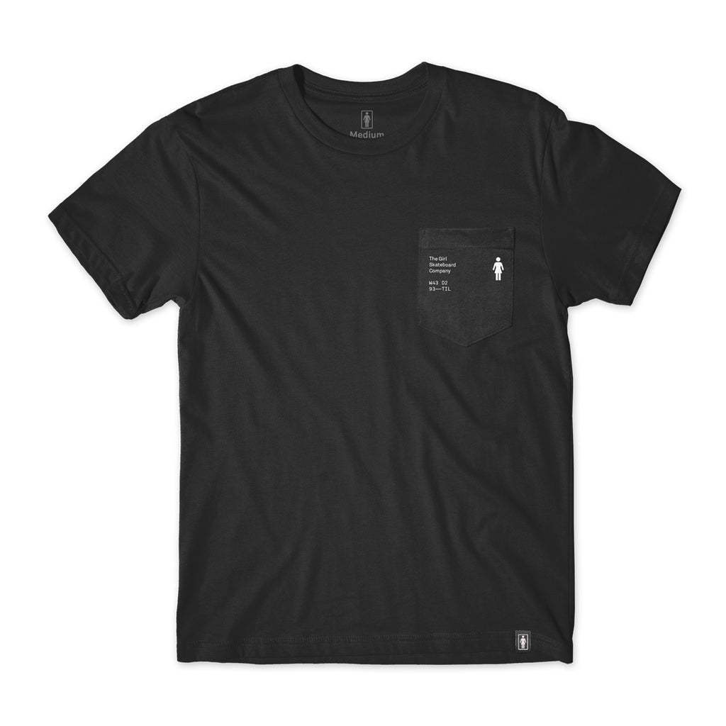 Camiseta Girl Skateboards Detailed Pocket - Preto