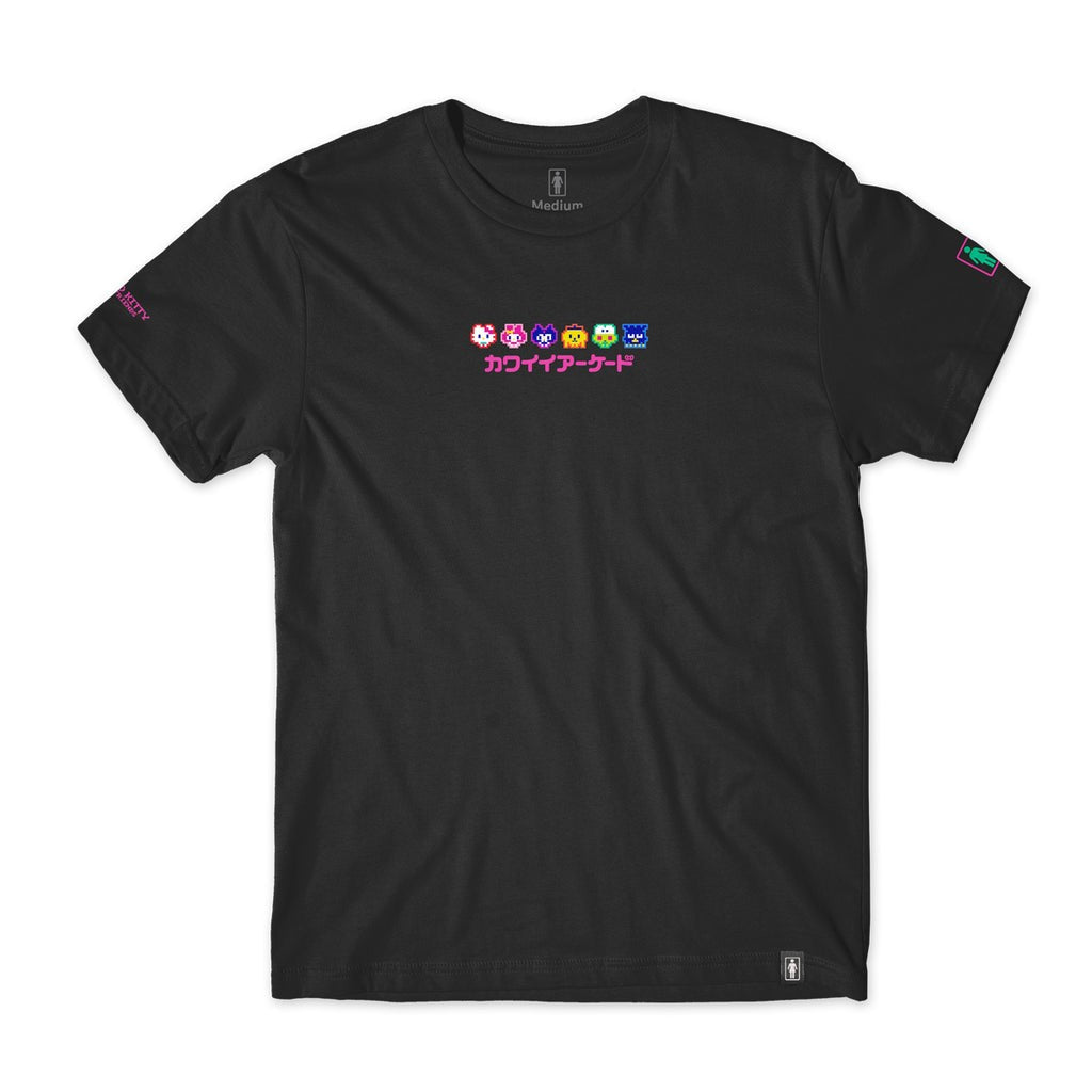 Camiseta Girl Skateboards Kawaii Arcade - Preta