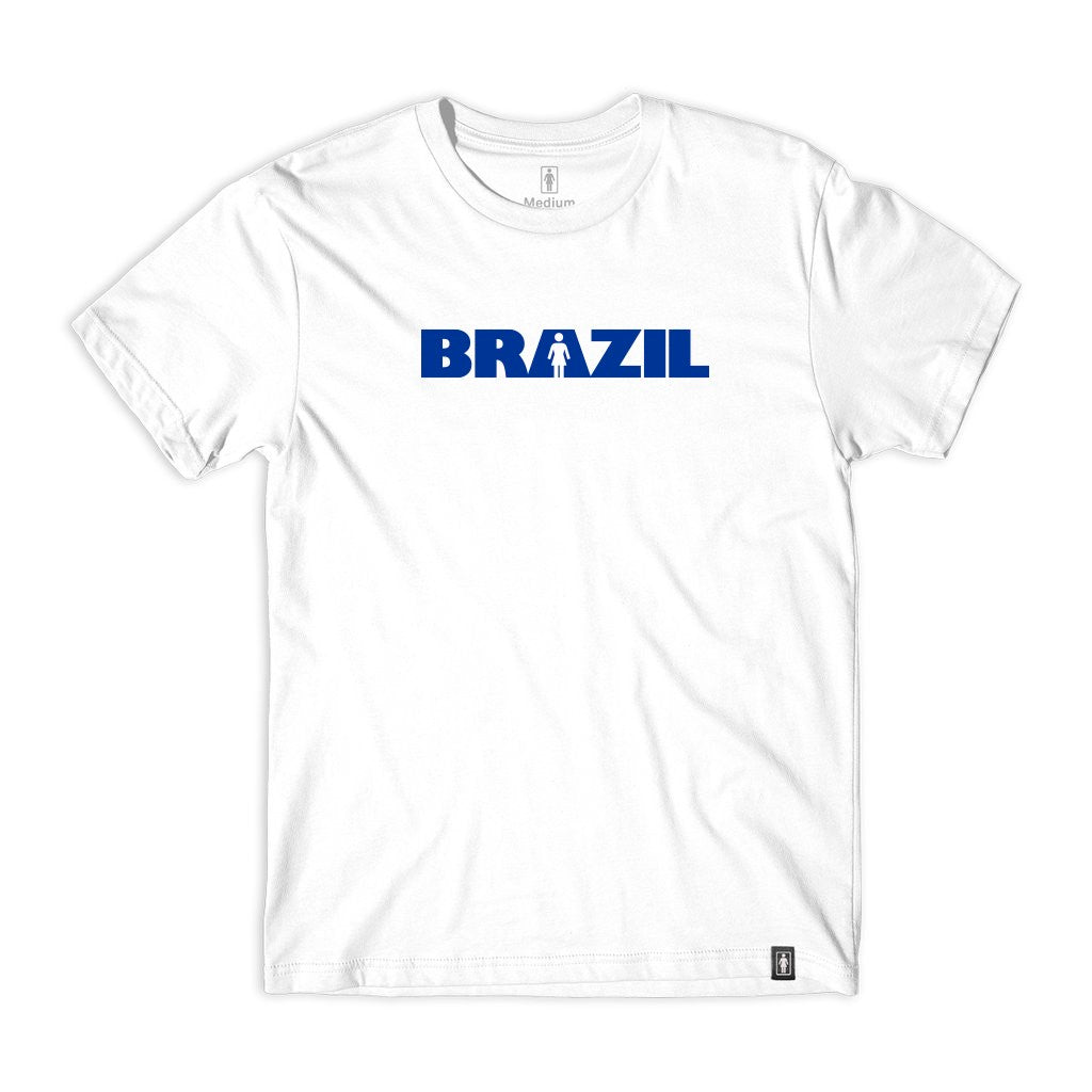 Camiseta Girl Skateboards We OG Brazil - Branco / Azul