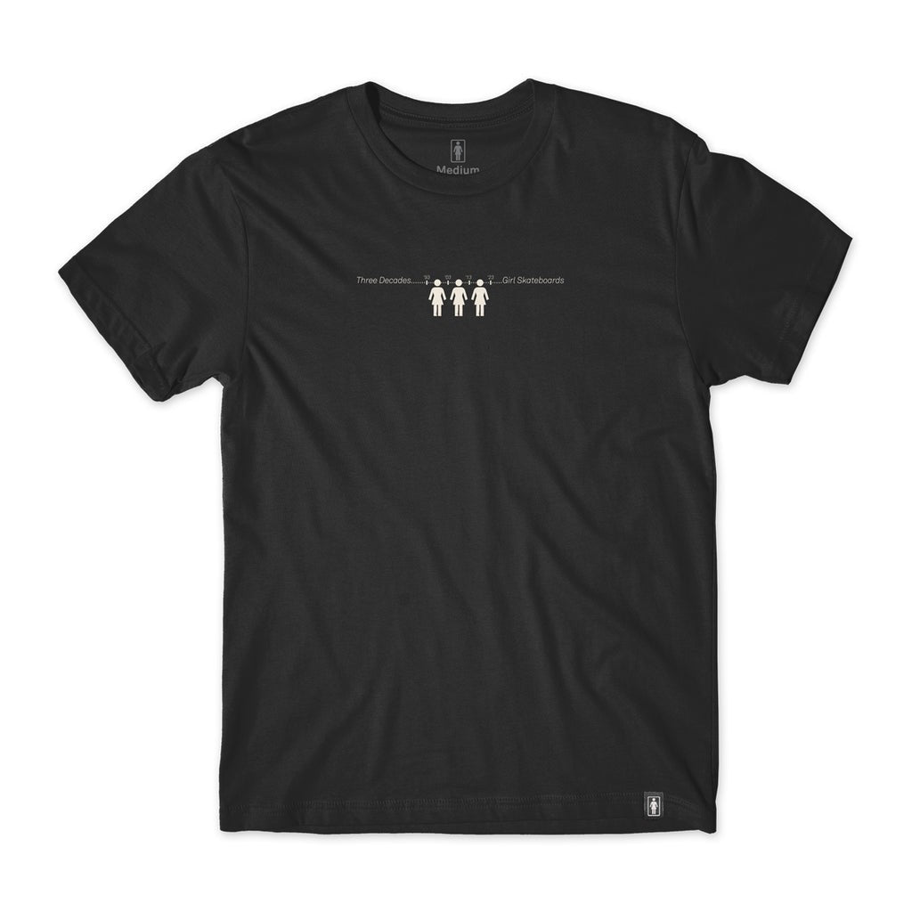 Camiseta Girl Skateboards Timeline - Preta / Cinza