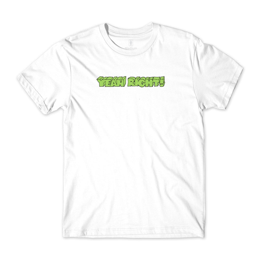 Camiseta Girl Skateboards Yeah Right - Branca / Verde