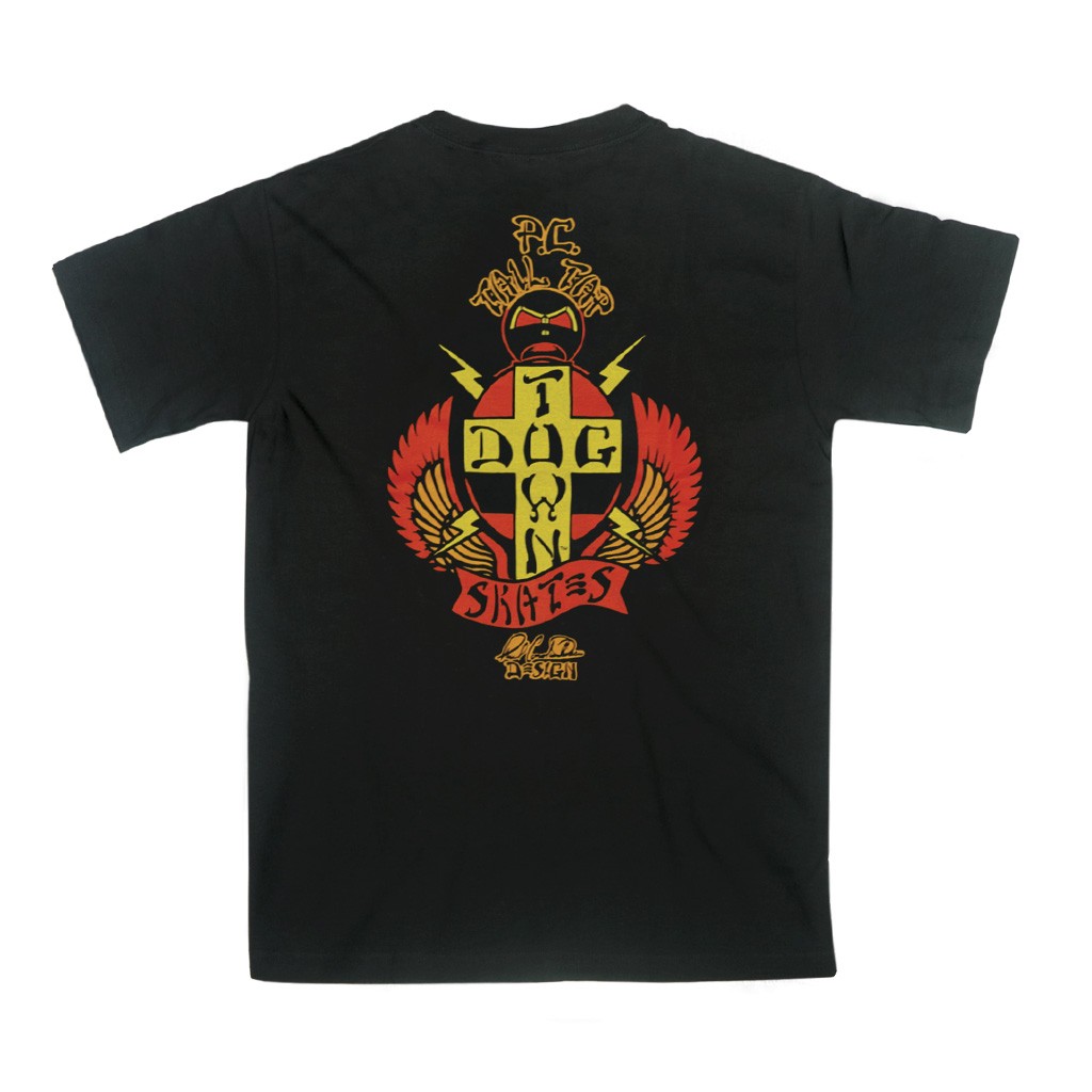 Camiseta Dogtown PC Tail Tap OG 70s - Preta