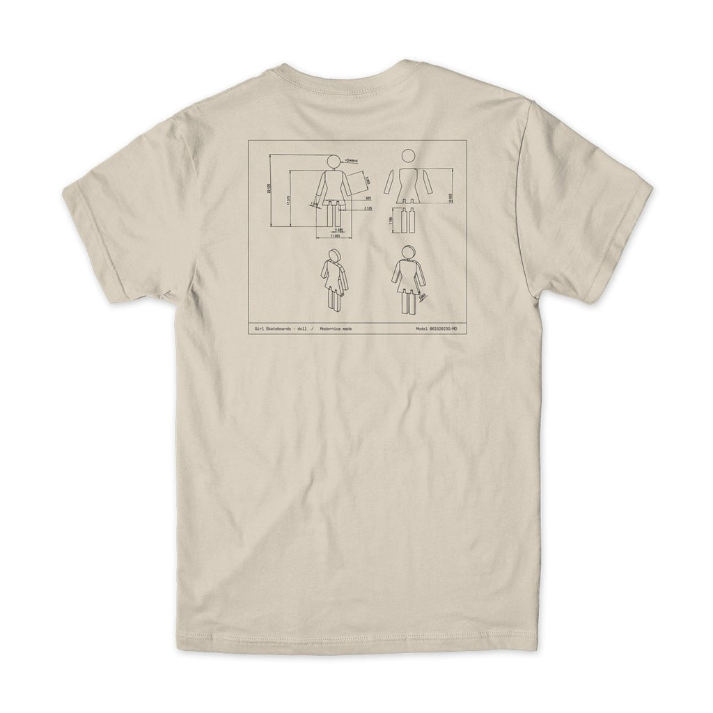 Camiseta Girl Skateboards Modernica OG - Bege