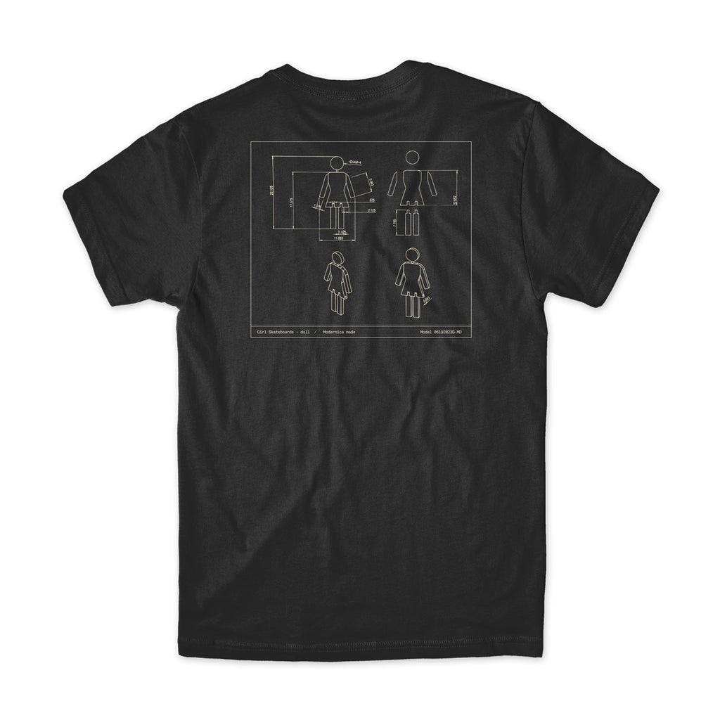 Camiseta Girl Skateboards Modernica OG - Preto