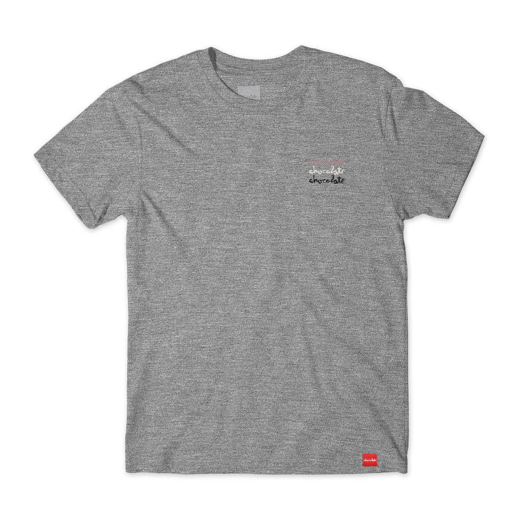 Camiseta Chocolate Skateboards Triple Stack - Cinza