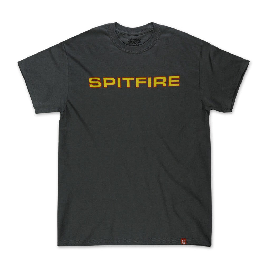 Camiseta Spitfire Wheels Classic 87 - Chumbo / Amarelo / Vermelho
