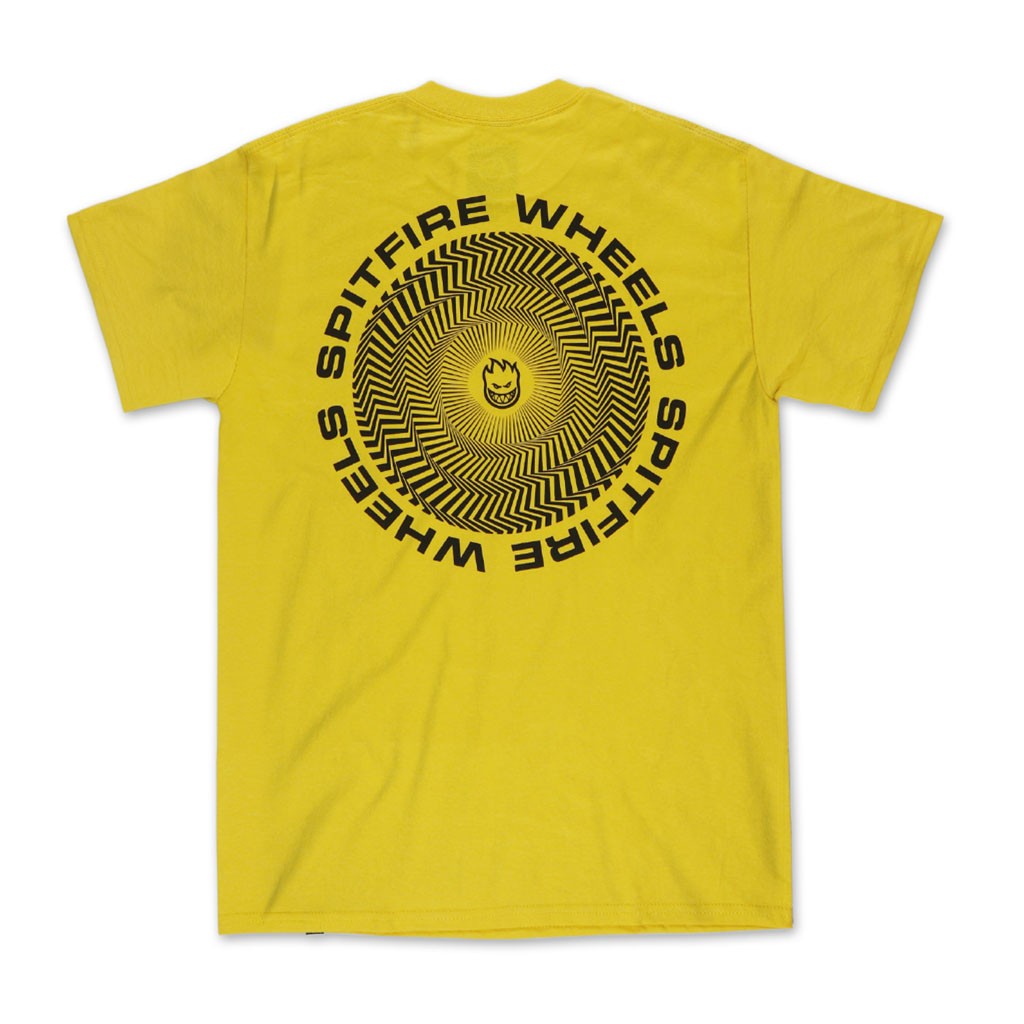 Camiseta Spitfire Wheels Classic Vortex - Amarelo / Preto