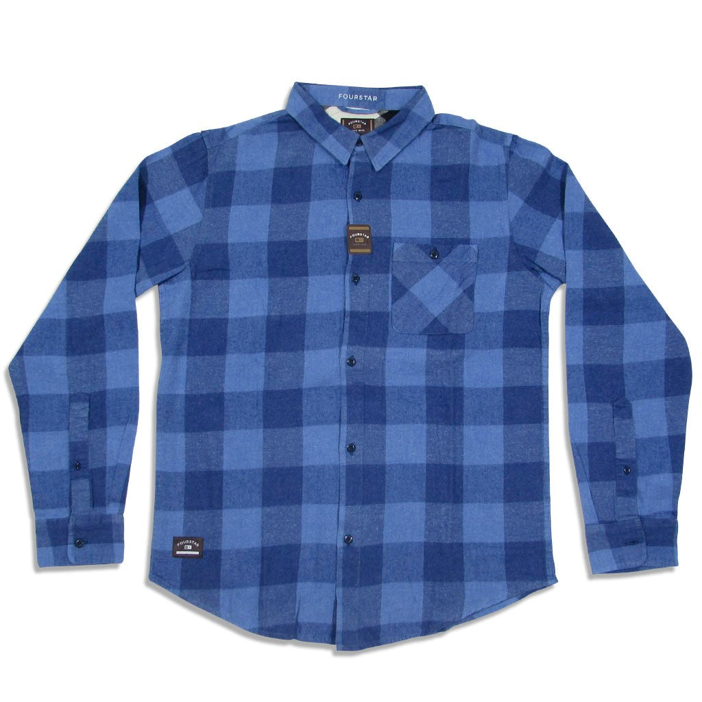 Camisa manga longa Fourstar Clothing Ishod Buffalo LS - Indigo