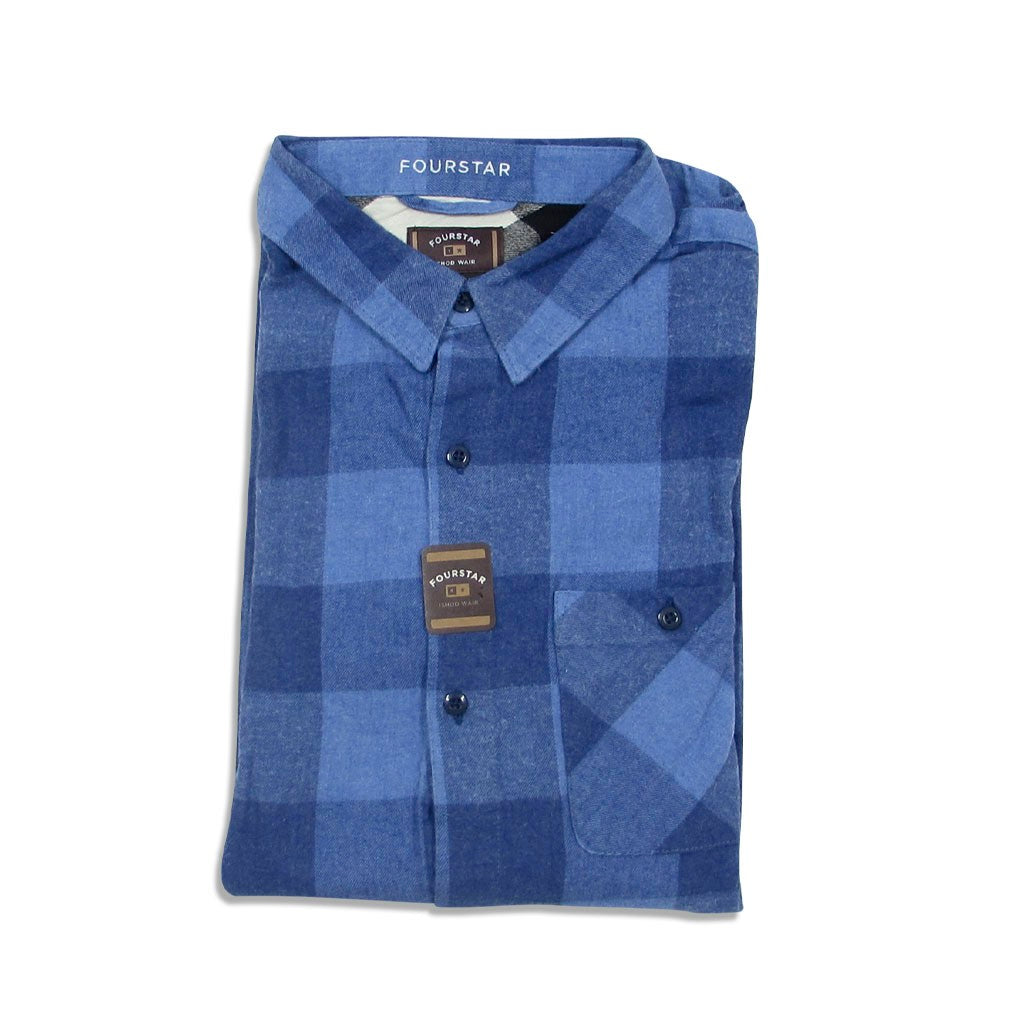 Camisa manga longa Fourstar Clothing Ishod Buffalo LS - Indigo