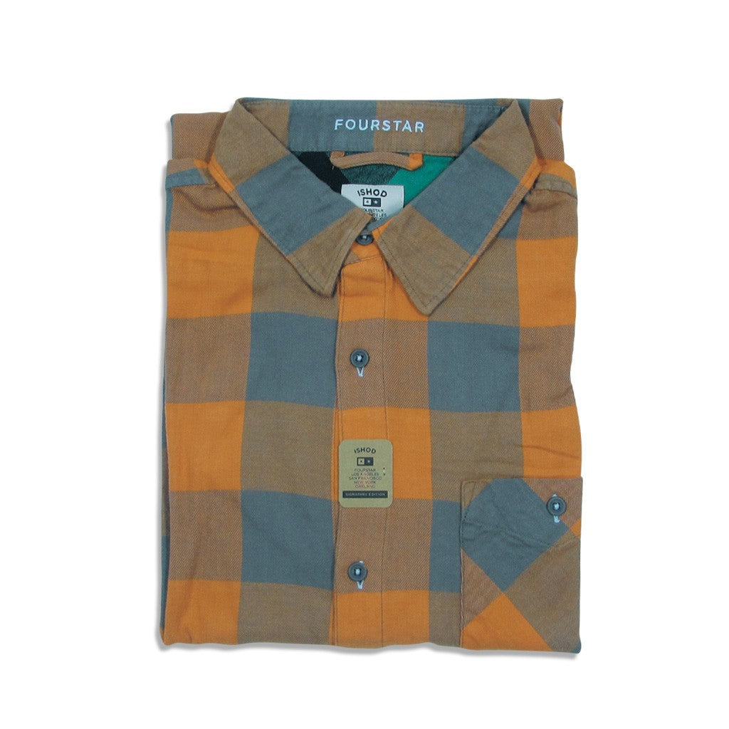 Camisa manga longa Fourstar Clothing Ishod Flannel LS - Safety Orange