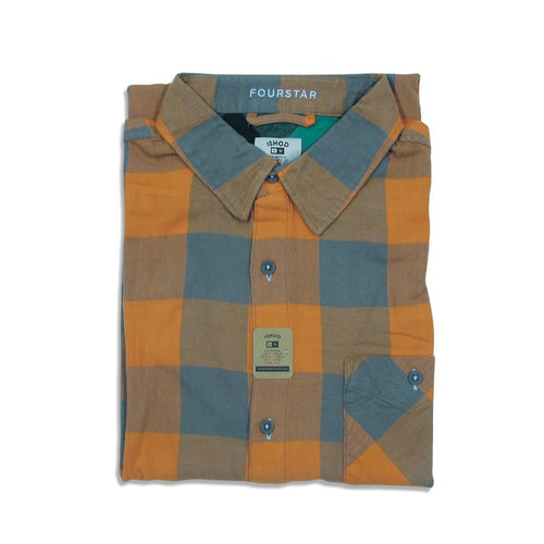 Camisa manga longa Fourstar Clothing Ishod Flannel LS - Safety Orange