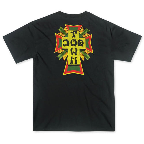 Camiseta Dogtown Cross Logo Rasta - Preto / Verde