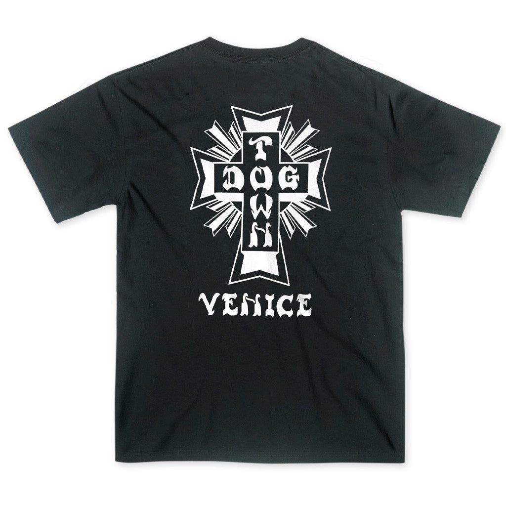 Camiseta Dogtown Venice cross Logo - Preta / Branco