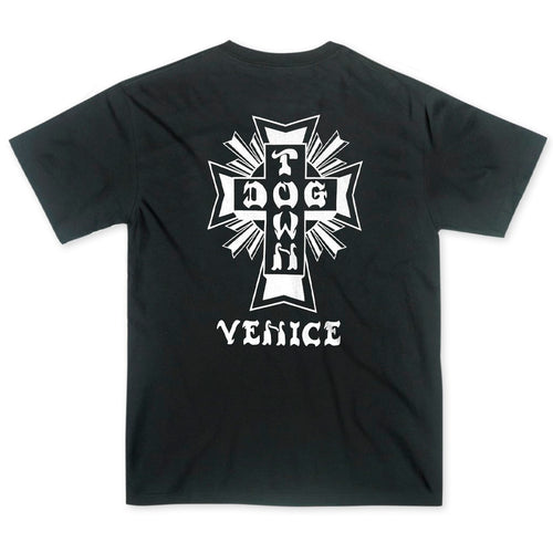 Camiseta Dogtown Venice cross Logo - Preta / Branco