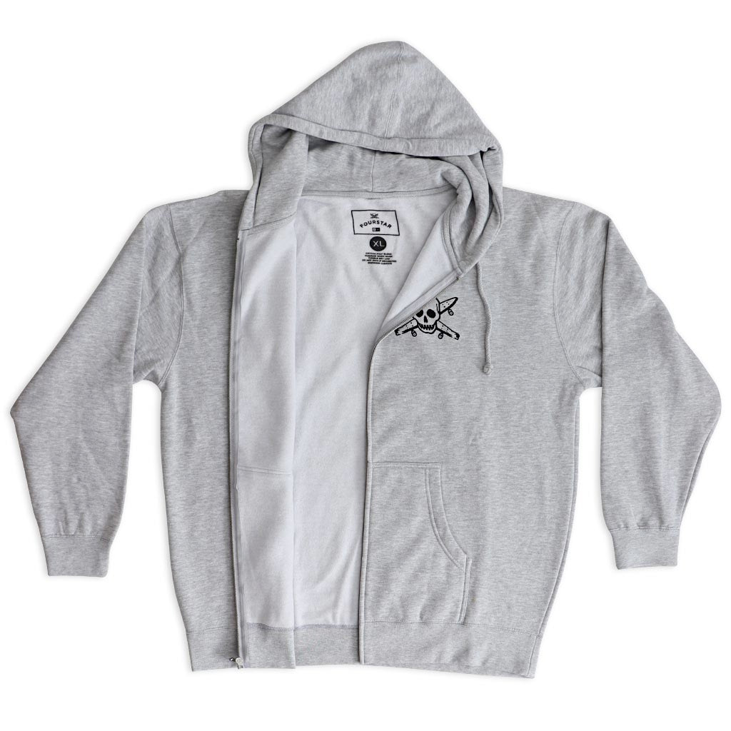 Moletom Canguru Fourstar Clothing Pirate Zip - Cinza