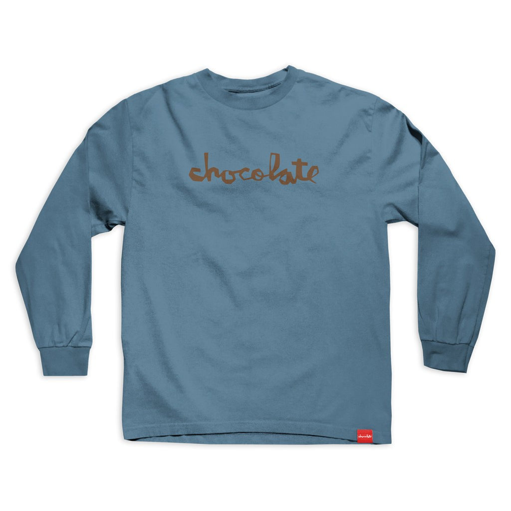Camiseta manga Longa Chocolate Skateboards Chunk LS - Azul Stone