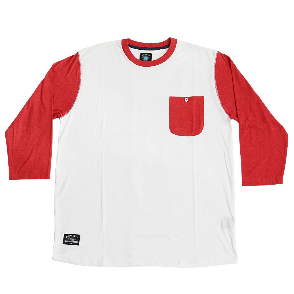 Camiseta manga 3/4 Fourstar Clothing LeavenWorth - White / Red