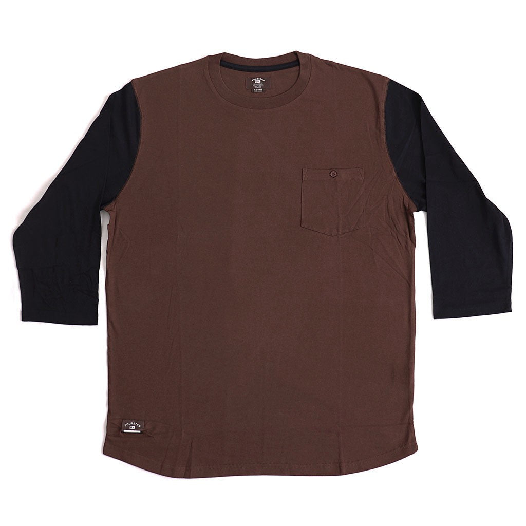 Camiseta manga 3/4 Fourstar Clothing LeavenWorth - Merlot / Marinho