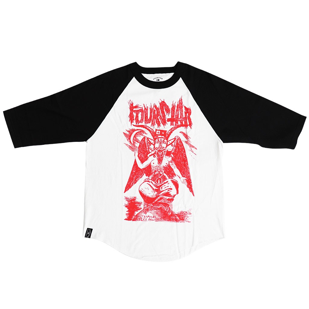 Camiseta manga 3/4 Fourstar Clothing TOXIC 3-4 Jersey Heather - Black / White