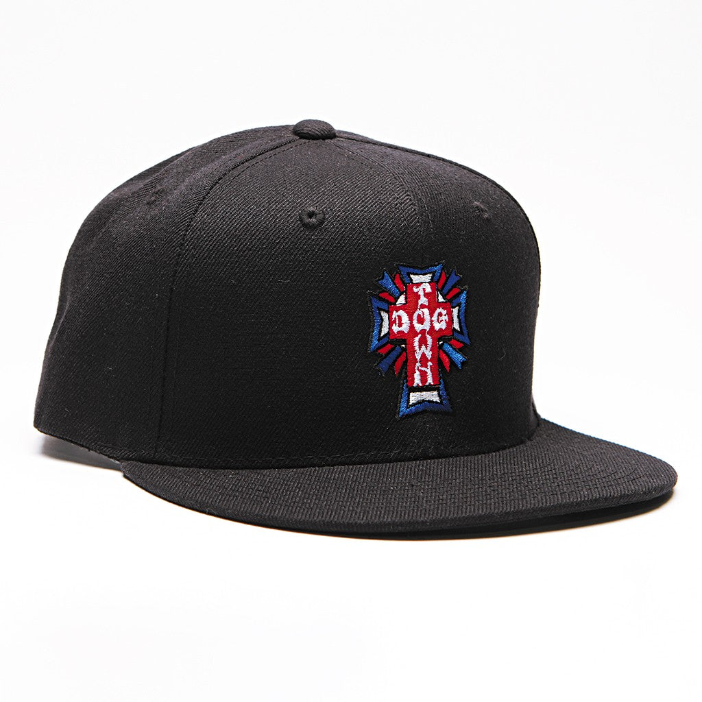 Boné Dogtown Cross Logo USA Snapback - Preto
