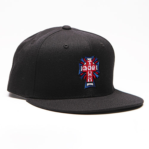 Boné Dogtown Cross Logo USA Snapback - Preto