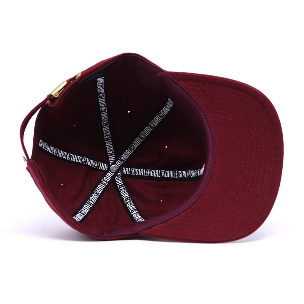 Boné Girl Skateboards Og Micro Strapback Bordô - Bordô