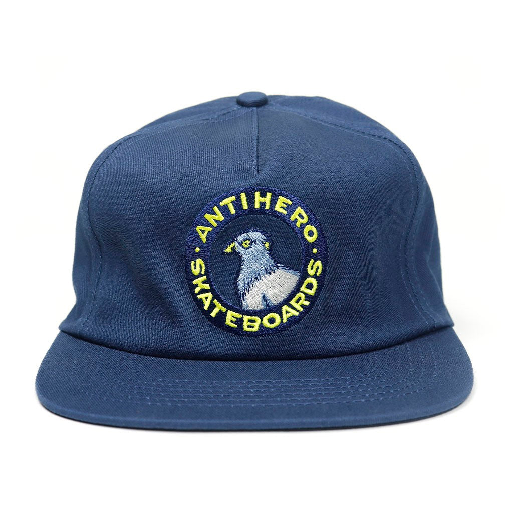 Boné Anti Hero Skateboards Pigeon Round - Marinho / Amarelo