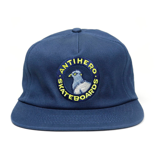 Boné Anti Hero Skateboards Pigeon Round - Marinho / Amarelo
