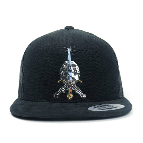 Boné Powell Peralta Skull And Sword Trucker - Preto / Branco