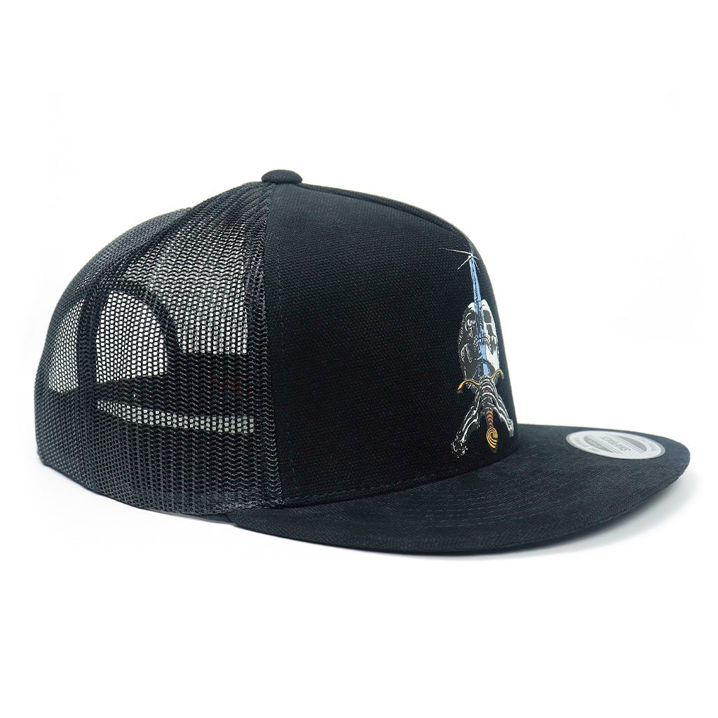 Boné Powell Peralta Skull And Sword Trucker - Preto / Branco