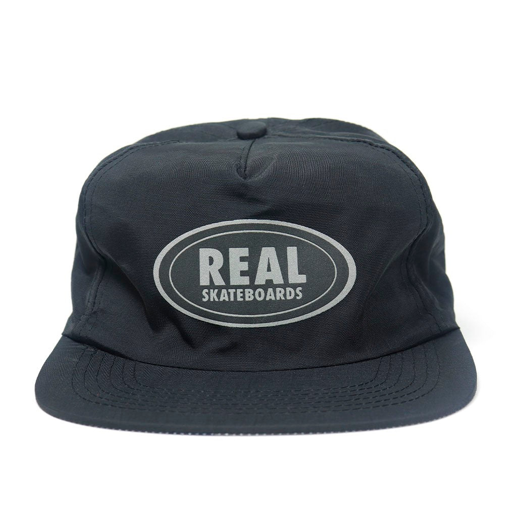 Boné Real Skateboards Oval Snap - Preto / Cinza refletivo