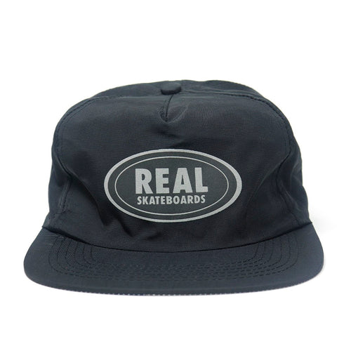 Boné Real Skateboards Oval Snap - Preto / Cinza refletivo