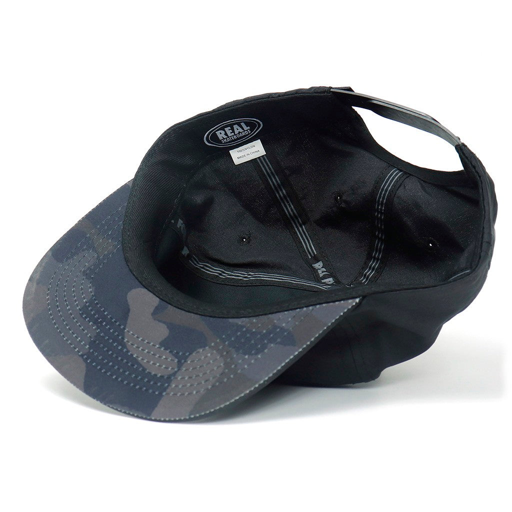 Boné Real Skateboards Oval Snap - Preto / Cinza refletivo